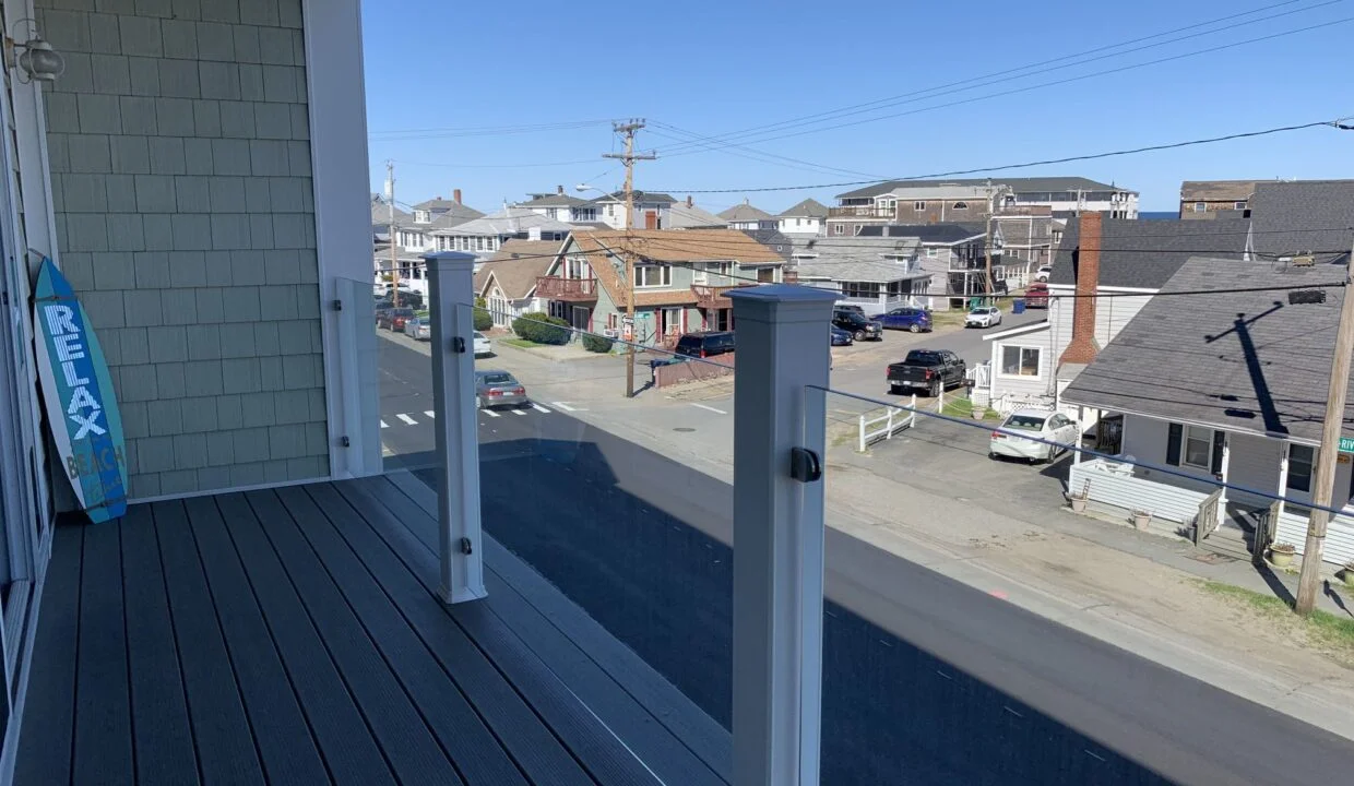 a view of a town from a balcony.