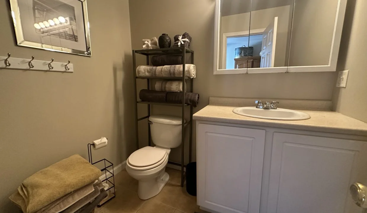 a white toilet sitting next to a white sink.